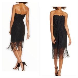 Harlyn Strapless Fringe Cocktail Dress Women's Size Small